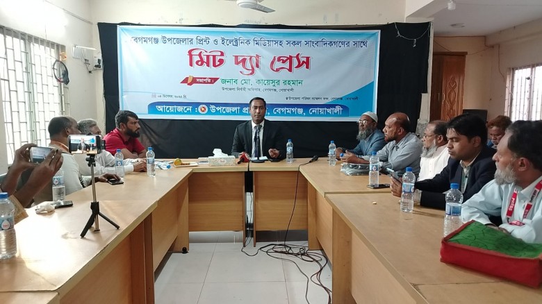 কাজের বৈচিত্রতা দিয়েই বেগমগঞ্জে উন্নয়ন করবো ; সাংবাদিকদের সাথে মতবিনিময় কালে নতুন ইউএনও
