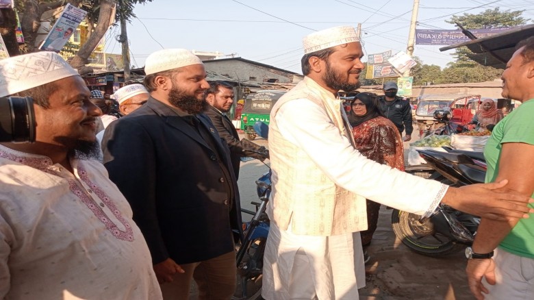 কাহারোলে জামায়াতের প্রার্থীর গণসংযোগ