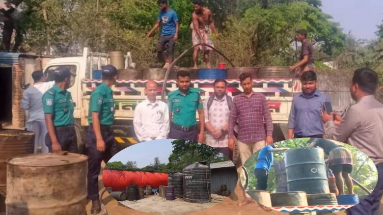 চট্টগ্রামে মজুতকৃত বিপুল পরিমাণ ‘চোরাই’ ডিজেল উদ্ধারে অভিযান চলছে